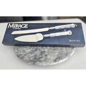 Vintage 80s Mirage Lucite Stainless Cake Server and Knife Set- 2 Pieces-Japan